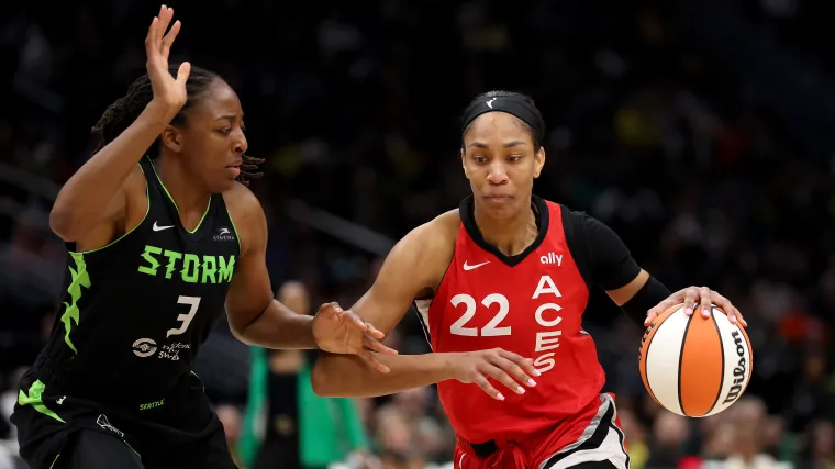 A’ja Wilson just debuted the ‘Blue Fury’ colorway for her new Nike A’One shoe, and it’s kinda sick