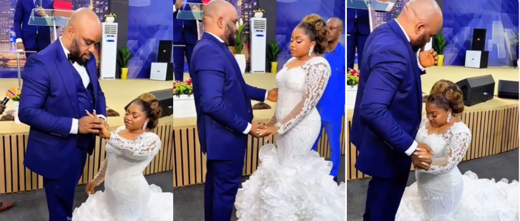 Heartwarming Moment Marymic Kneels to Accept Wedding Band from Her Husband
