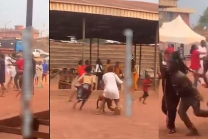 Drama As Bride And Groom’s Families Clash In Wild Fight After Church Wedding