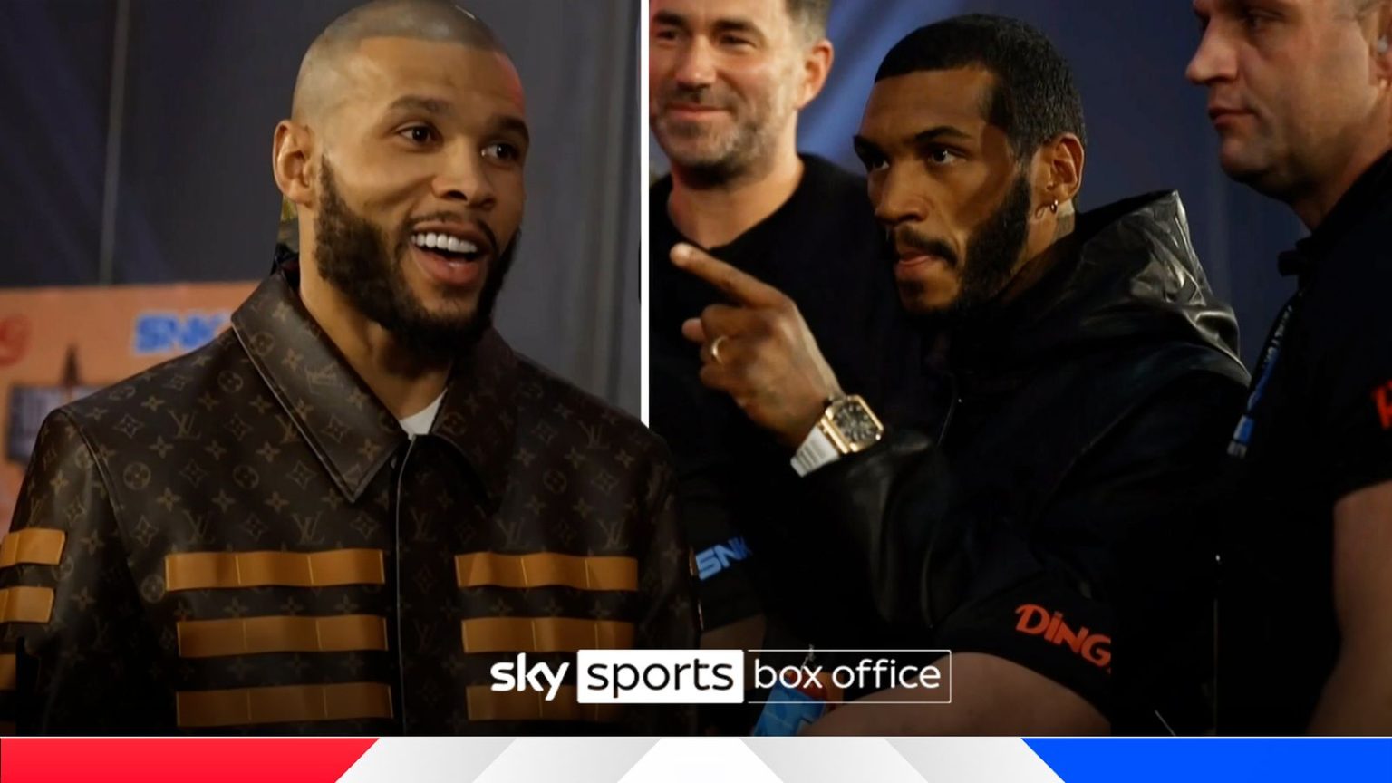 Chris Eubank Jr and Conor Benn surrounded by an ARMY of security at head-to-head!