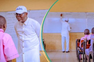 Watch video: Popular Nigerian governor returns to classroom, teaches pupils