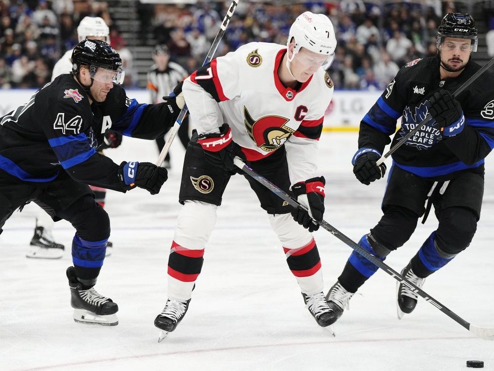 Brady Tkachuk returns to Ottawa Senators practice with playoffs on horizon