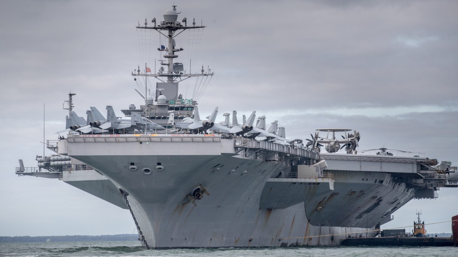 An F18 Fighter Jet Just Fell Off The USS Harry S. Truman