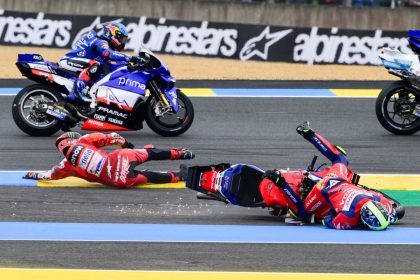 Joan Mir suffers fracture after French GP collision with Francesco Bagnaia