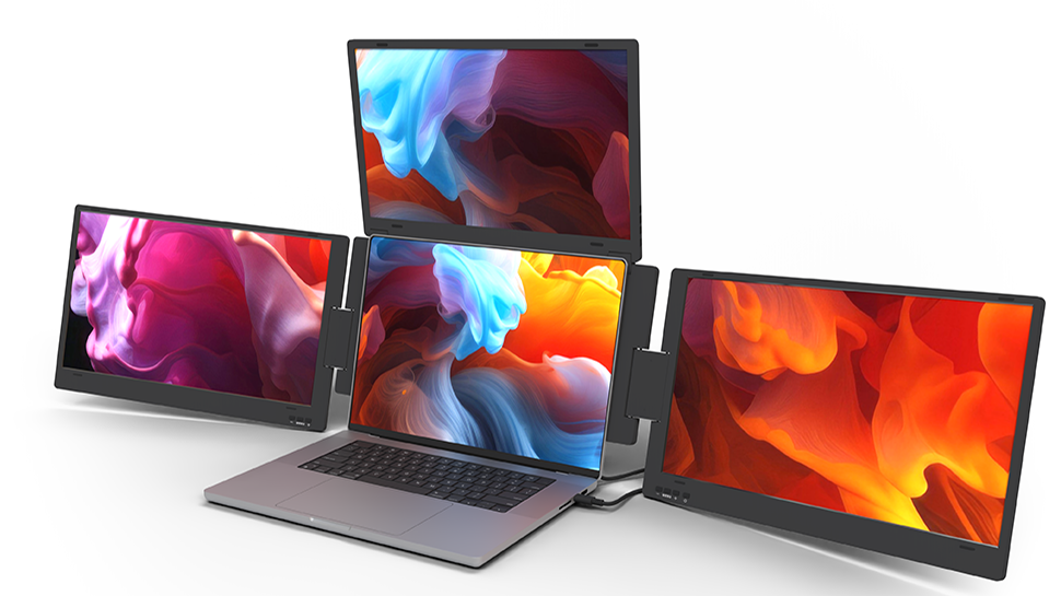 Here is the world’s first true triple screen setup that can turn a laptop into a quad-display workstation