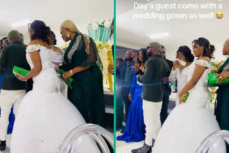 Lady seen in ‘wedding gown’ at someone else’s marriage, video goes viral