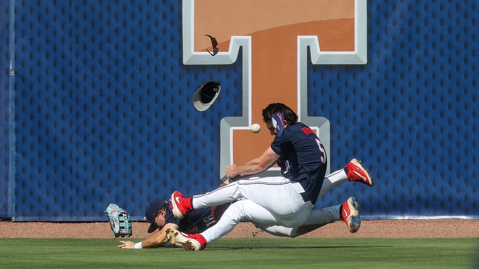Two Ole Miss outfielders collide in scary moment during SEC baseball tournament