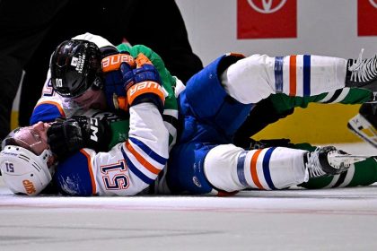Stars, Oilers players brawl as Game 1 of their Stanley Cup playoffs matchup ends