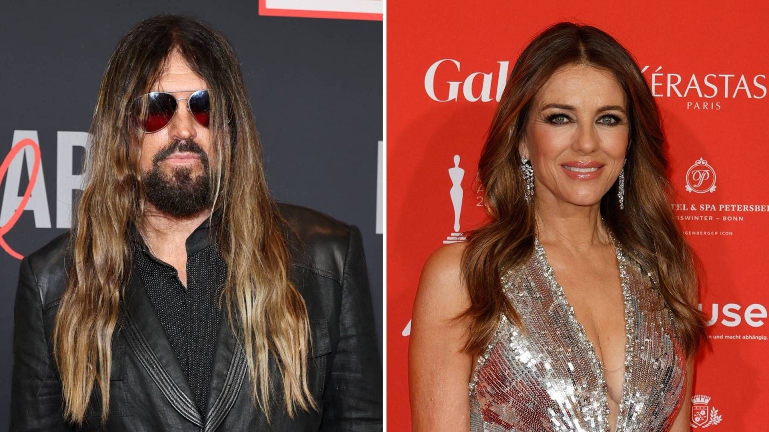 Elizabeth Hurley and Miley Cyrus’ dad kiss in surprise photo — and her son Damian’s reaction is priceless