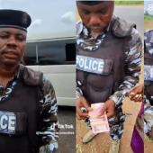 Nigerian Policeman Caught Extorting Travellers Over Suspended e-CMR In Edo: ‘Buy 5 Litres Of Fuel Or Pay N5,000’
