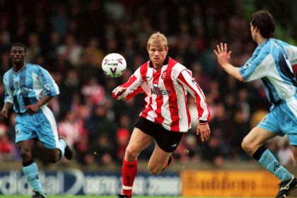 ‘For some reason my third went down as an own goal. Maybe Alex Ferguson had a word because he didn’t like people scoring hat-tricks against his team!’