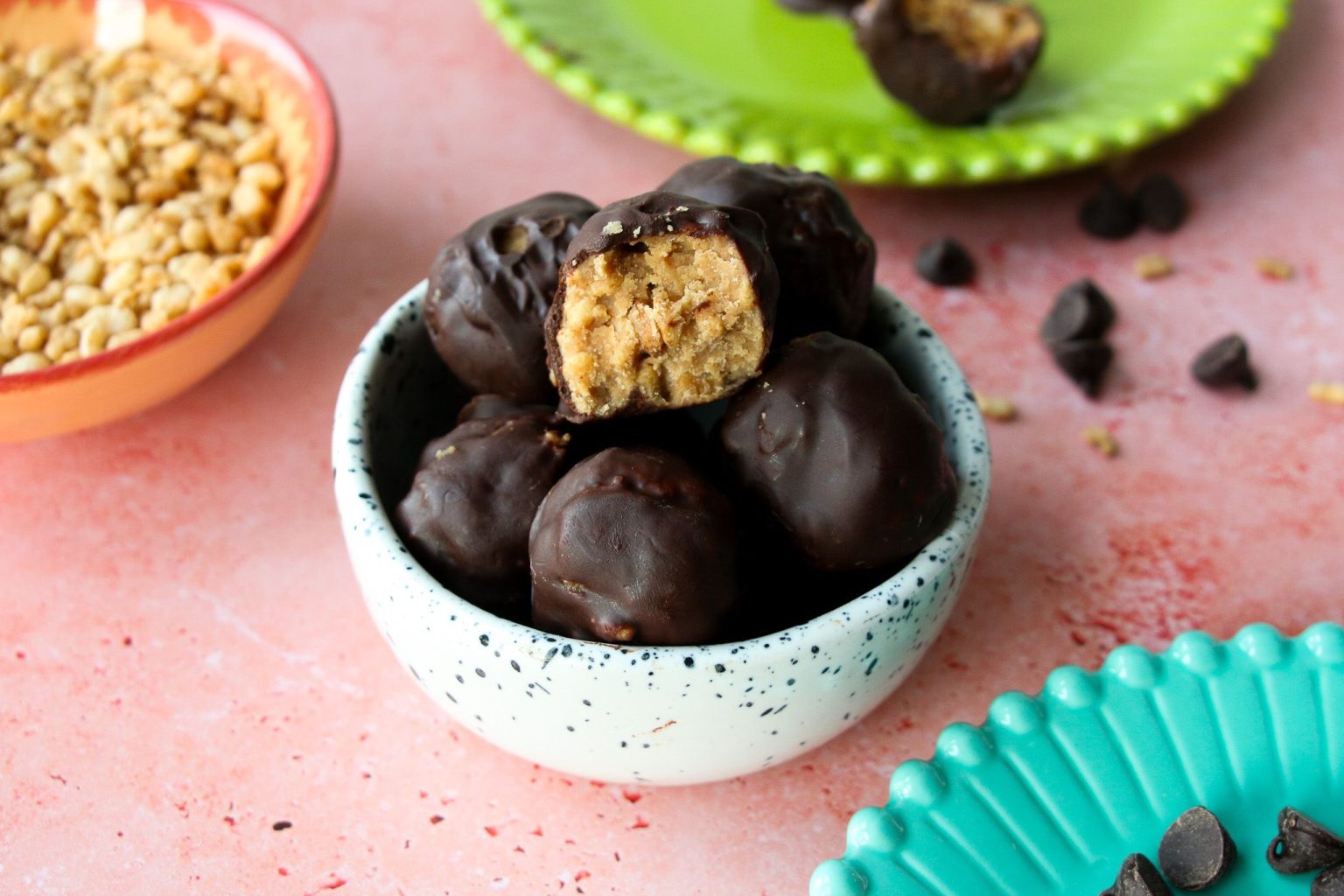 Low Sugar Peanut Butter Rice Crispy Ball Recipe
