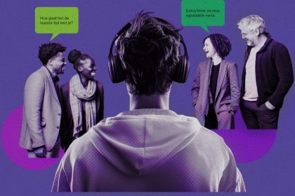 A new AI translation system for headphones clones multiple voices simultaneously