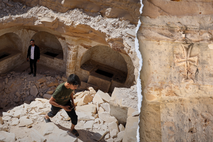 Ancient Christian tomb complex revealed beneath rubble from Syria’s civil war