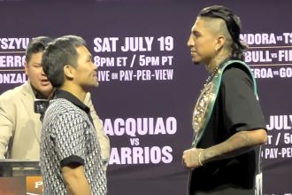 Manny Pacquiao vs. Mario Barrios L.A. Press Conference Face-Offs