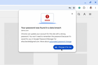 Google Chrome previews feature to instantly change compromised passwords