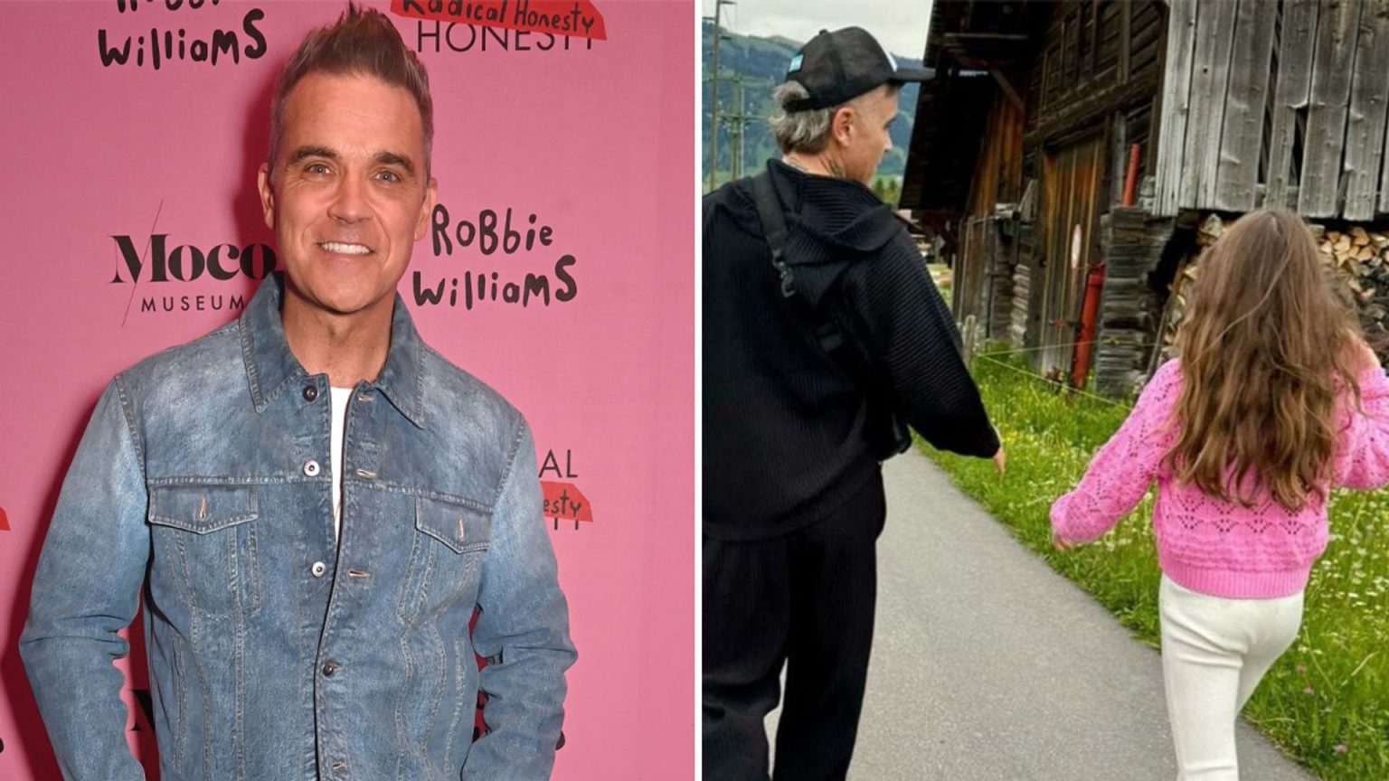 Inside Robbie Williams’ eccentric art launch with wife Ayda and daughter Teddy, 12