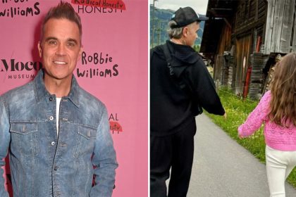 Inside Robbie Williams’ eccentric art launch with wife Ayda and daughter Teddy, 12