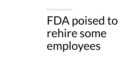 FDA poised to rehire some employees