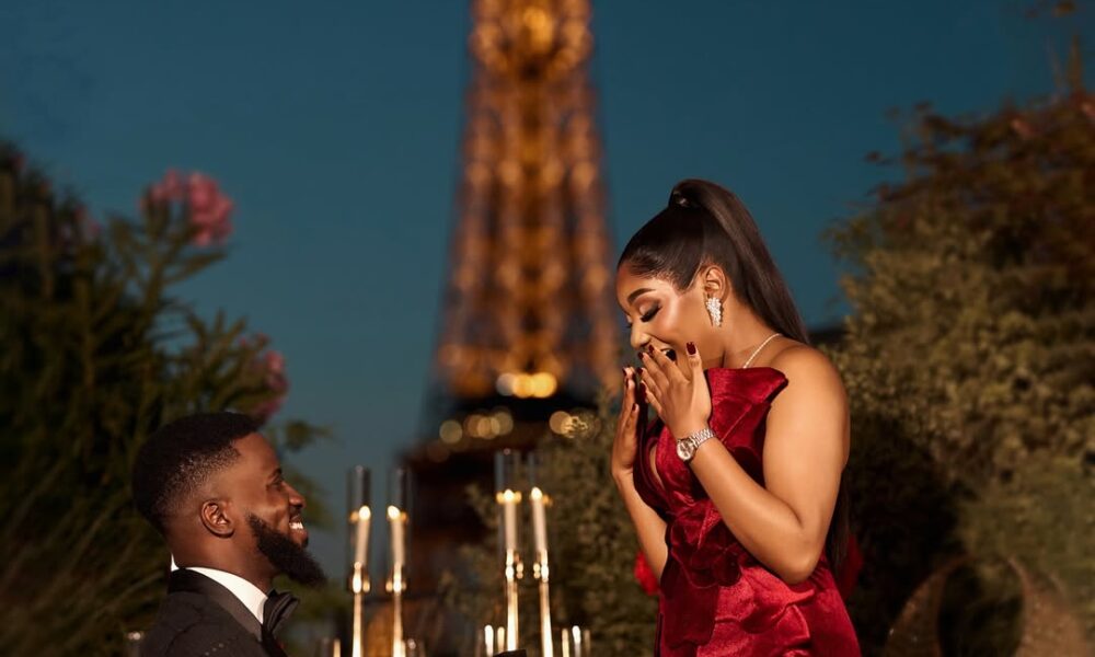 These Photos of Akin Faminu’s Proposal to Kiky Festus Are Straight Out of a Parisian Fairytale