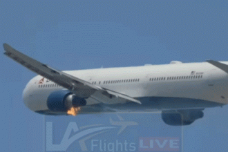 Delta flight makes emergency landing at LAX following visible engine fire captured on video