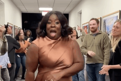 Uzo Aduba Shines in Brown Silk as She Dances Through The Jennifer Hudson Show Spirit Tunnel
