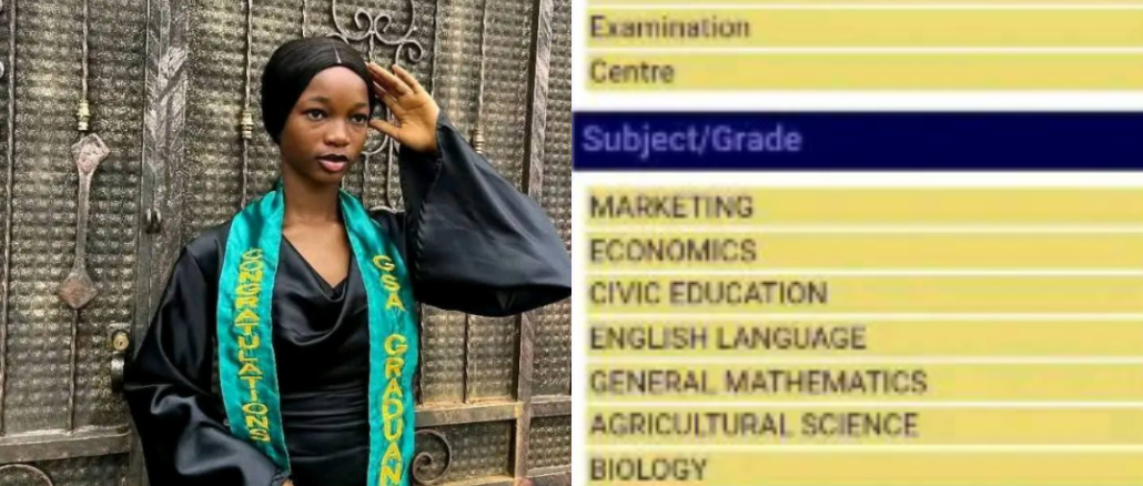 Young Girl Goes Viral for Outstanding WAEC Result Amid Mass Failures