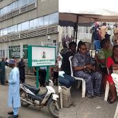 BREAKING: Retired Army Personnel Shut Down Ministry Of Finance Headquarters Abuja, Protest Nonpayment Of Gratuities