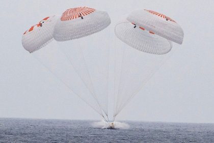 Astronauts splash down in Pacific after completing ISS mission that relieved stranded crew members