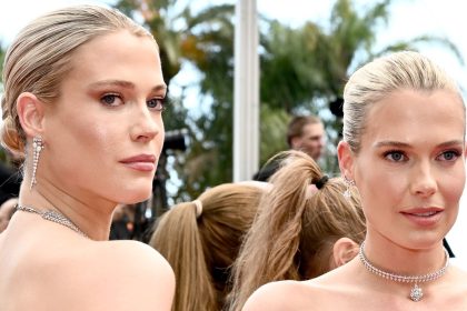 Lady Amelia and Lady Eliza Spencer are shimmering mermaids in matching figure-hugging dresses