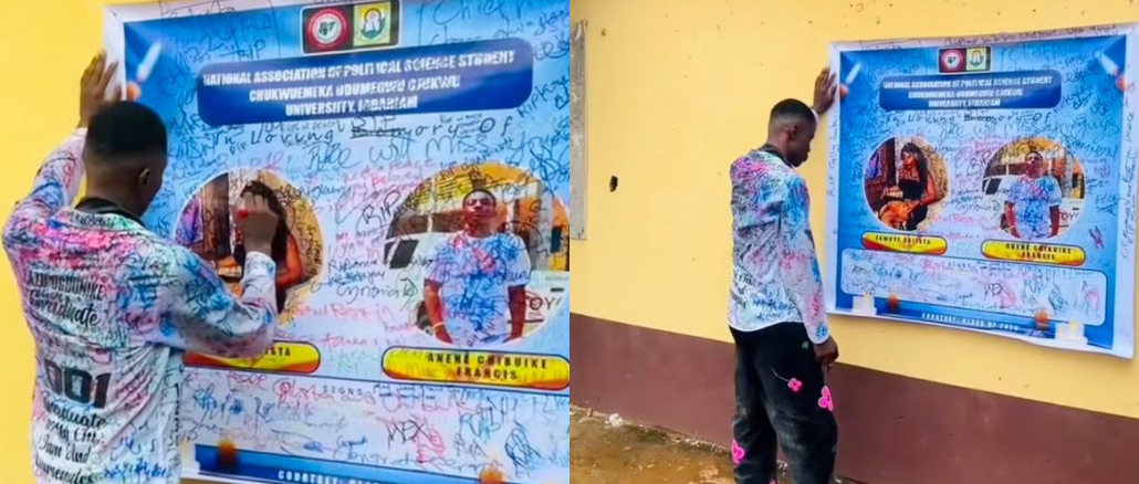 COOU Graduate Honors Late Coursemates in Viral Sign-Out Tribute