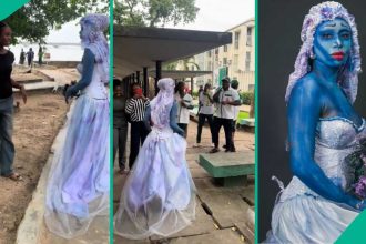 Courageous lady grabs attention at UNILAG with her ‘Corpse Bride’ outfit for Costume Day