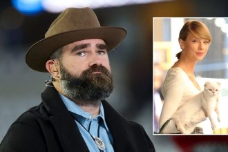 Taylor Swift says turning Jason Kelce’s daughters into cat fans after white lie was a ‘great challenge’