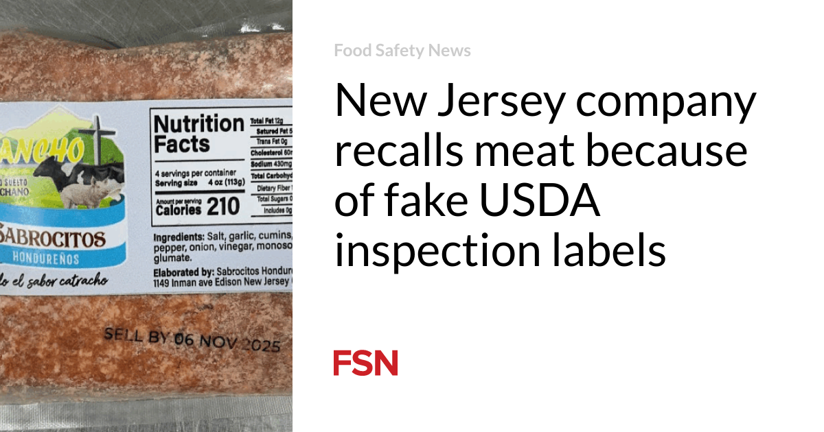 New Jersey company recalls meat because of fake USDA inspection labels