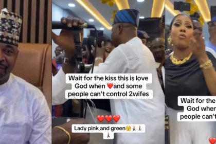 Netizens React To Viral Video Of MC Oluomo Kissing 3 Wives In Public