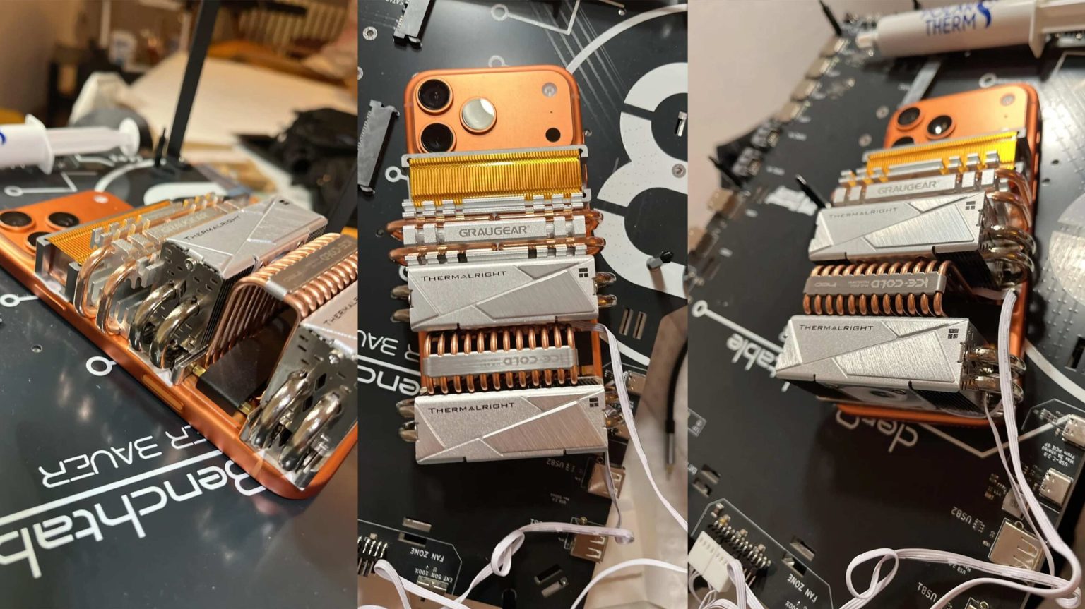 Strapping five heatsinks to your phone will improve performance