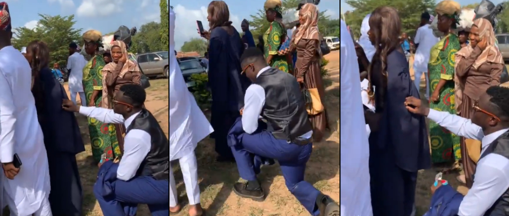 Romantic Moment Turns Sour As Girlfriend Shuns Proposal During Graduation