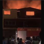 BREAKING: Fire Guts Several Shops At Popular Alaba Market In Lagos