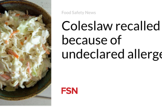 Coleslaw recalled because of undeclared allergen