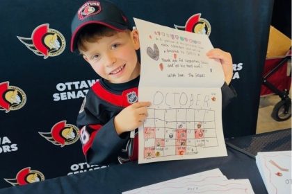 Gavin Giroux, son of Senators forward Claude, assists charities with homemade calendar