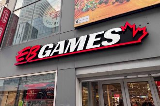 EB Games holding Pokémon pop-up