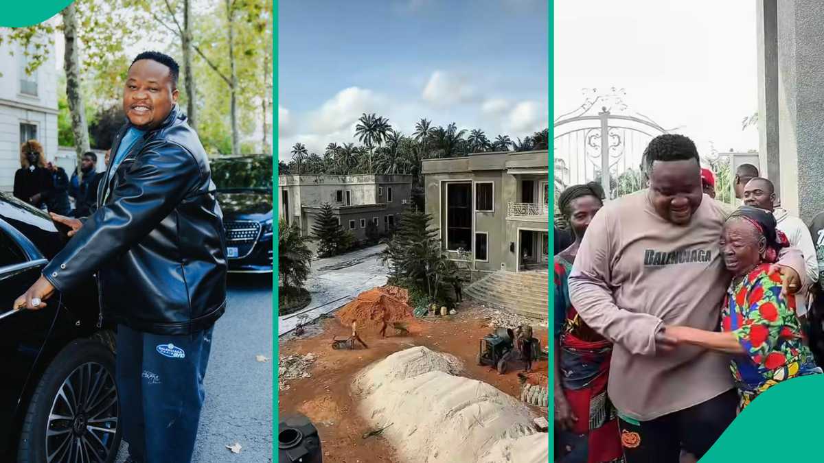 “He no go even sleep here”: Fans react as Cubana Chiefpriest unveils village mansion