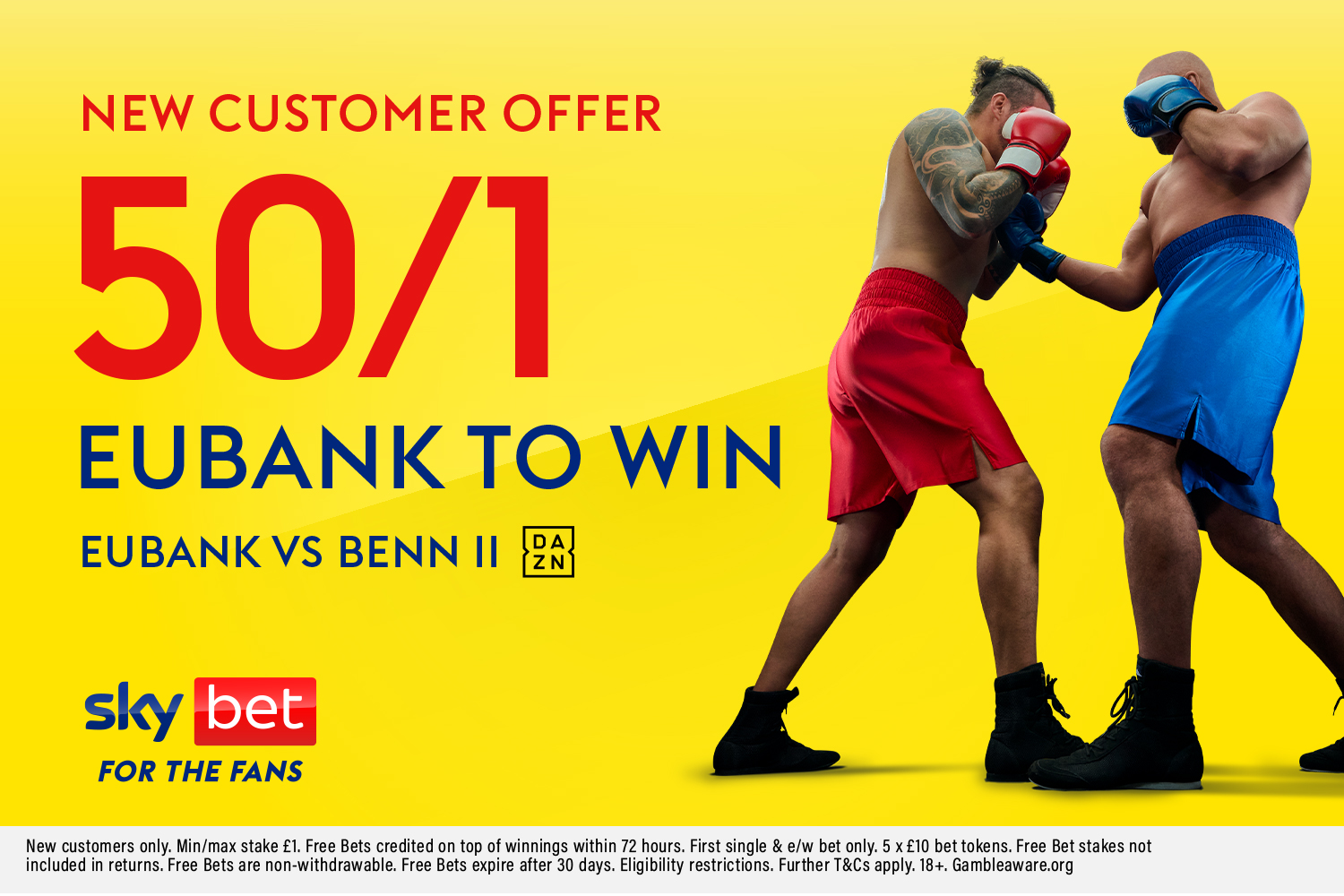 Chris Eubank Jr v Conor Benn betting offer: Get 50/1 on Eubank Jr to win or 70/1 on Benn to win with Sky Bet