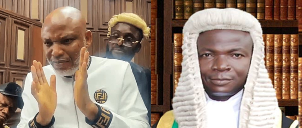 Nnamdi Kanu Blasts Judge And FG Lawyers In Court Drama