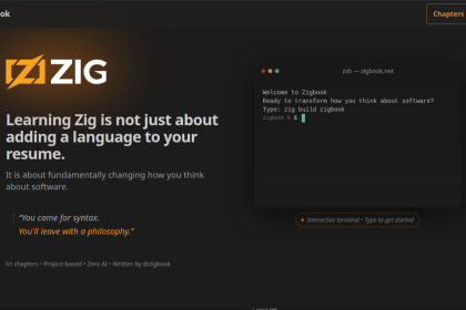 62 chapter open-source Zig book