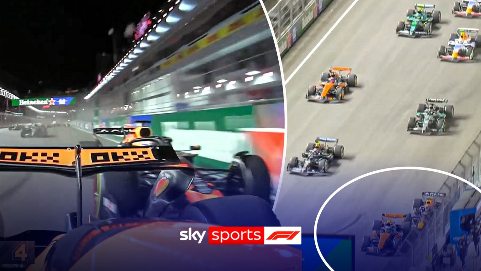 Las Vegas GP: Max Verstappen takes lead as Lando Norris drops to third in a dramatic first lap