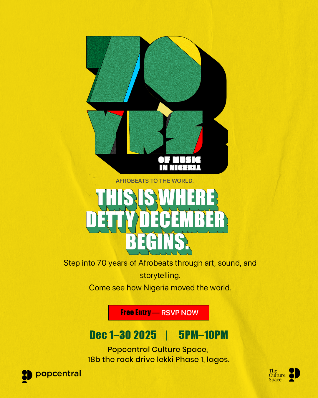 Popcentral Presents “70 Years of Music in Nigeria,” a Month-Long Festival and Exhibition