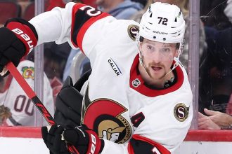 Ottawa Senators defenceman Thomas Chabot leaves early against Dallas