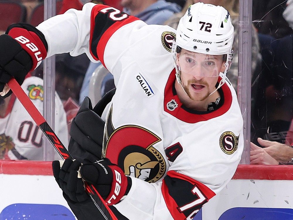 Ottawa Senators defenceman Thomas Chabot leaves early against Dallas