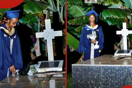 KCA graduate takes degree to her father’s grave in emotional tribute: “You deserver flowers”